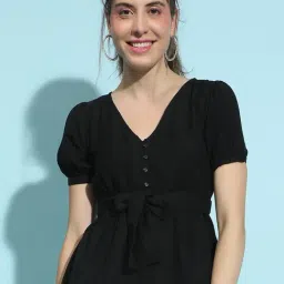Oxolloxo Black Cotton Regular Fit Top-image-10