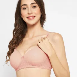 Clovia Pink Printed Full Coverage Non-Wired T-Shirt Bra image 3