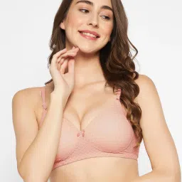 Clovia Pink Printed Full Coverage Non-Wired T-Shirt Bra image 1
