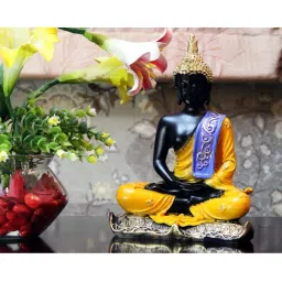 eCraftIndia Handcrafted Meditating Decorative Buddha image 1