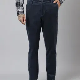 Hancock Turquoise Slim Fit Solid Trousers-picture-12