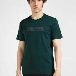 Calvin Klein Green Cotton Regular Fit T-Shirt-image-41