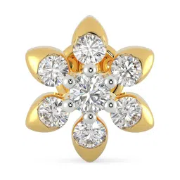 Malabar Gold and Diamonds 18k Gold & Diamond Mine Floral Nosepin for Women image 3