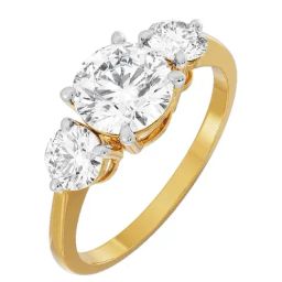 Emori 14k Yellow Gold & Diamond Triple Sparkle Solitaire Ring-picture-41