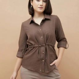 Code By Lifestyle Dark Brown Regular Fit Shirt-picture-8