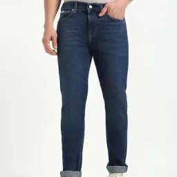 Calvin Klein Jeans Dark Blue Cotton Slim Fit Jeans-image-25