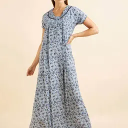 Sweet Dreams Blue Printed Nighty-picture-30