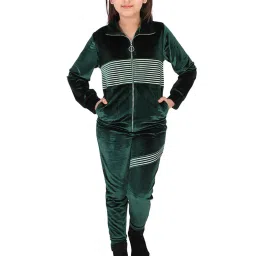 Cutecumber Kids Green Striped Tracksuit image 1