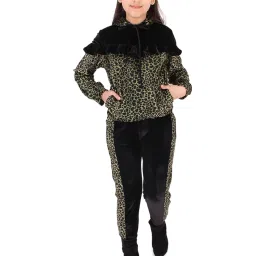 Cutecumber Kids Black Printed Tracksuit image 1