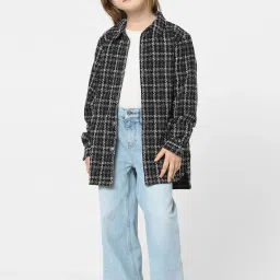 KIDS ONLY Black Chequered Full Sleeves Shirt image 5