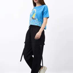 SPYKAR Black Solid Cargos image 4