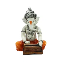 eCraftIndia Lord Ganesha playing Harmonium Decorative Showpiece image 2