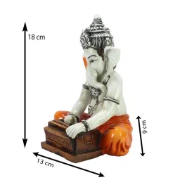 eCraftIndia Lord Ganesha playing Harmonium Decorative Showpiece image 3