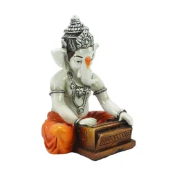 eCraftIndia Lord Ganesha playing Harmonium Decorative Showpiece image 4