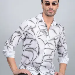 Crimsoune Club Grey Blended Slim Printed Shirt-picture-24
