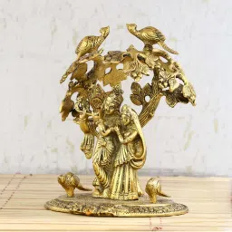 eCraftIndia Radha Krishna Standing under Tree Showpiece image 1