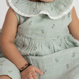 haus & kinder Girls Floral Print Fit & Flare Cotton Dress image 2