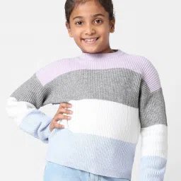 KIDS ONLY Multicolor Color Block Full Sleeves Pullover image 1