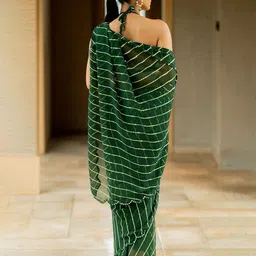 kalini MIRCHI FASHION Leheriya Mirror Work Pure Georgette Leheriya Saree image 3