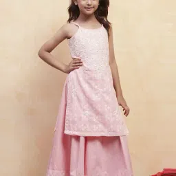 Biba Girls Pink Cotton Printed Suit Sets-image-56