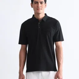 u.s. polo assn. Uspa Active Black Slim Fit Self Pattern Sports Polo-picture-41