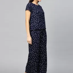YASH GALLERY Blue Polka Dots Top Payjama Set image 4