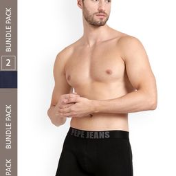 Pepe Jeans Men Pack Of 2 Outer Elastic Anti-Microbial Cotton Trunks-picture-45