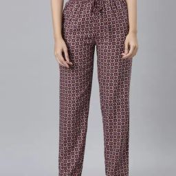 Go Colors Maroon Printed Lounge Pants-image-92