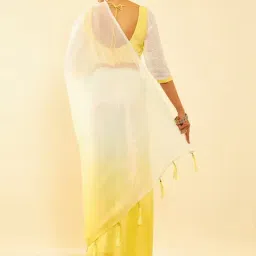 Soch Yellow Woven Saree With Unstitched Blouse image 2