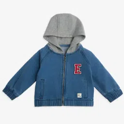 Ed-a-Mamma Baby Blue Denim Regular Printed Jacket-image-42