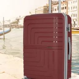 Teakwood Leathers Lkey Maroon Textured Large Hard Sided Checked Luggage-picture-42