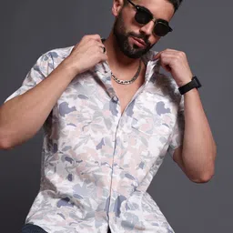Mast & Harbour Men Standard Fit Abstract Printed Spread Collar Casual Shirt-picture-24
