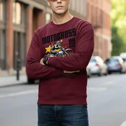 Moda Rapido Graphic Printed Round Neck Pullover Sweatshirt image 2