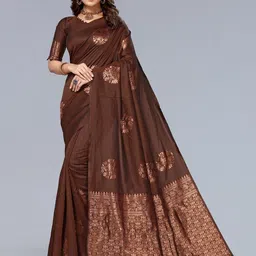 KALINI Floral Woven Design Zari Saree-image-56