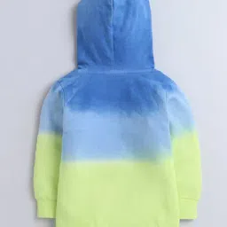 BUMZEE Green & Blue Boys Full Sleeves Cotton Hooded Sweatshirt Age - 3-6 Months image 2