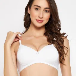 Clovia White Full Coverage Non-Wired T-Shirt Bra image 1