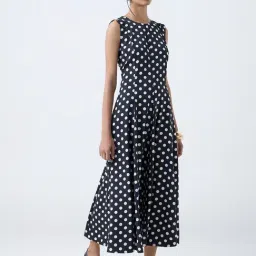 Wardrobe by Westside Black Polka Dotted A-Line Dress-image-94