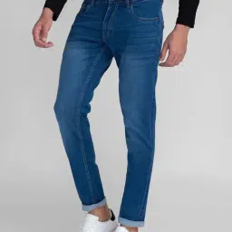 Giordano Blue Slim Fit Lightly Washed Jeans image 3