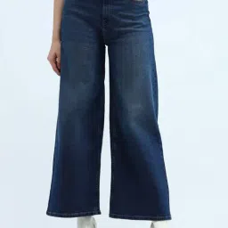 U.S. Polo Assn. Blue Cotton Flared Fit High Rise Jeans-image-20