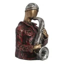 eCraftIndia Man with Hat playing Trumpet Decorative Statue image 3