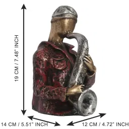 eCraftIndia Man with Hat playing Trumpet Decorative Statue image 4