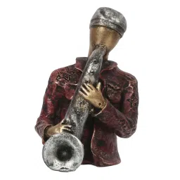eCraftIndia Man with Hat playing Trumpet Decorative Statue image 5