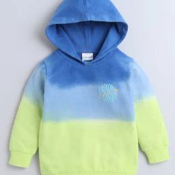 BUMZEE Green & Blue Boys Full Sleeves Cotton Hooded Sweatshirt Age - 3-6 Months-picture-22