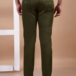 Canary London ss-25 Men Textured Smart Slim Fit Wrinkle Free Chinos Trousers image 2