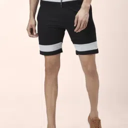People by Pantaloons Black Regular Fit Colour Block Shorts-picture-40