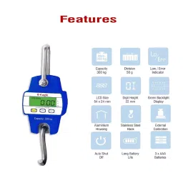 Eagle EHS-102-60K Capacity 60 Kg Digital Hanging Weighing Machine Blue image 3