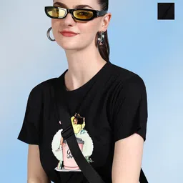 Metronaut Women 2 Printed Bio Finish Raw Edge T-shirt-picture-14