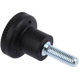RS PRO Black Knurled Clamping Knob M5 Threaded Stud, 4488886 image 5