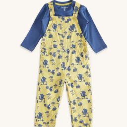 Pantaloons Baby Yellow & Blue Cotton Printed Full Sleeves Dungaree Set-picture-49