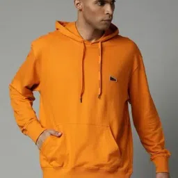 Breakbounce Orange Cotton Relaxed Fit Hooded Sweatshirt-picture-12